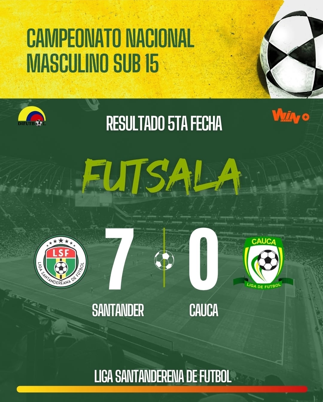 SANTANDER SE CLASIFICÓ PRIMERO AL HEXAGONAL INTERLIGAS DE FÚTSAL