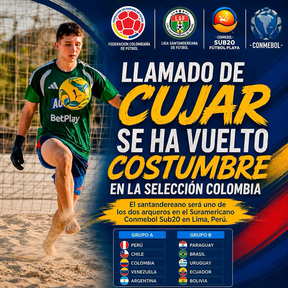 #SelecciónColombia #fútbolplaya #Suramericano